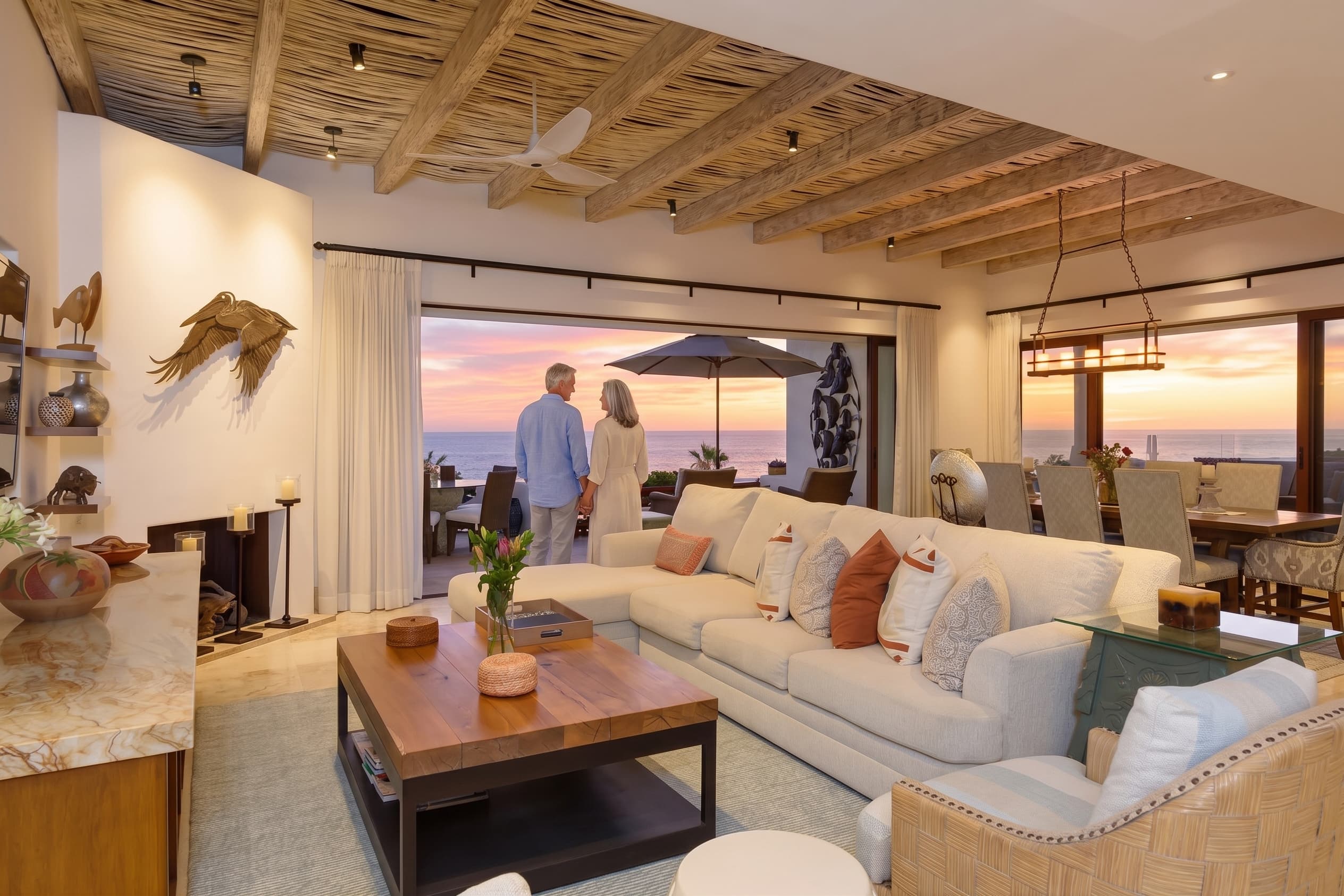 Happy couple celebrating their new property purchase in Los Cabos